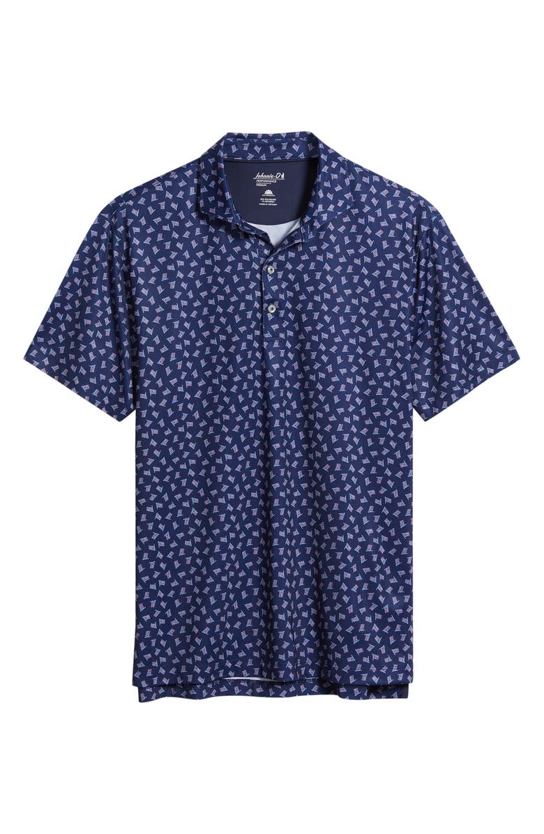 johnnie-O USA Flag Print Performance Jersey Polo, Alternate, color, 