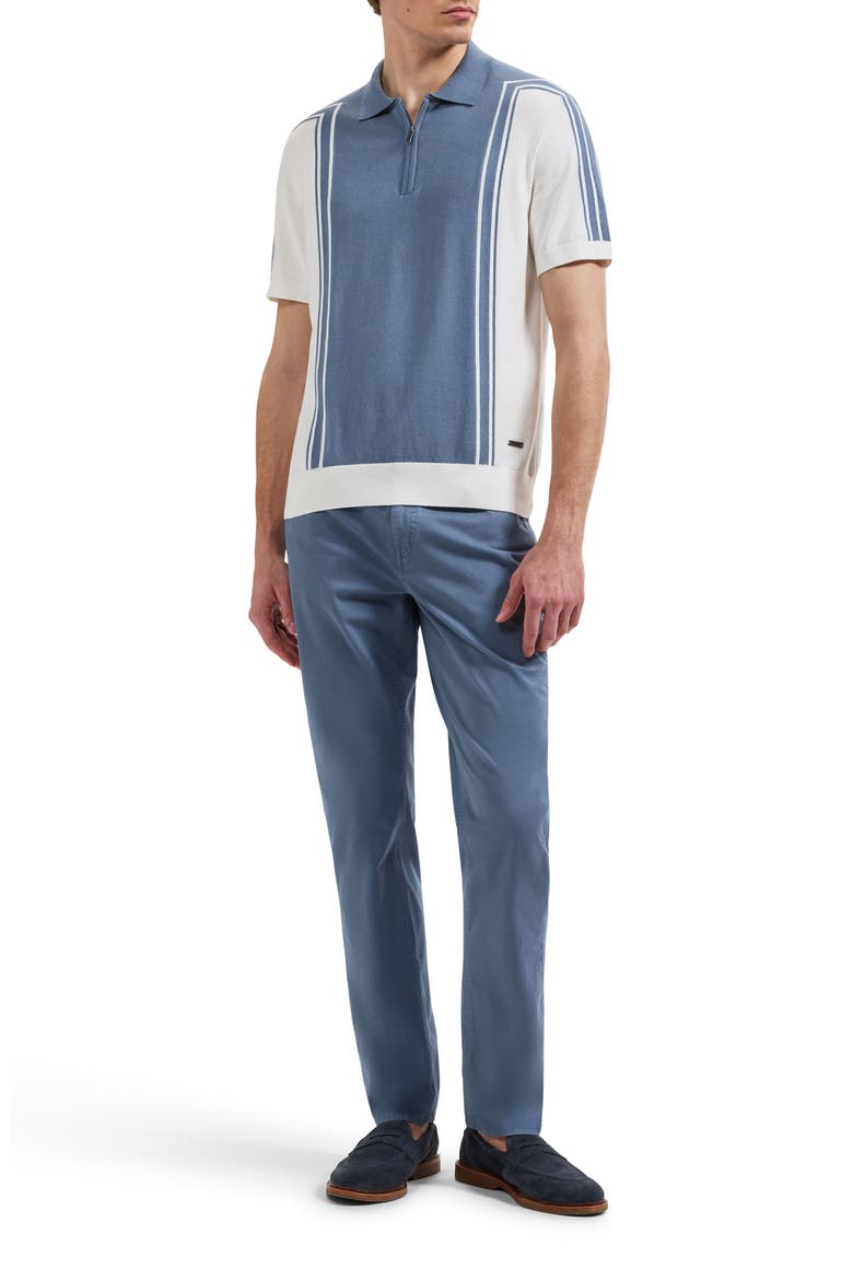 Quarter Zip Cotton Polo Sweater, Alternate, color, AIR BLUE