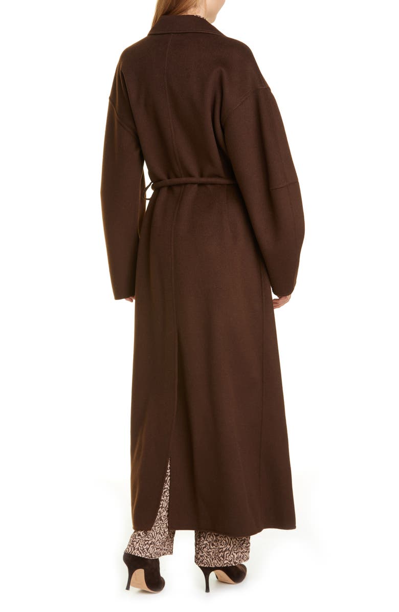 Nanushka Loane Belted Double Face Wool & Silk Coat, Alternate, color,