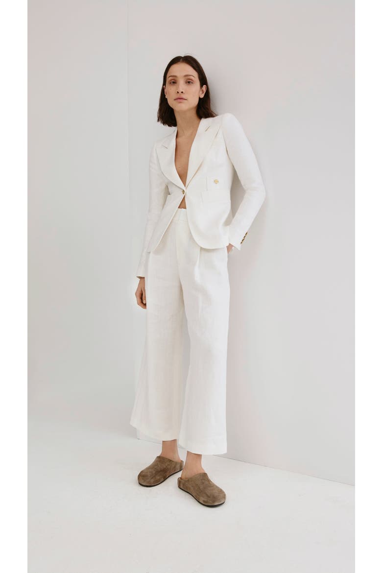 Linen Classic Duchess Blazer, Alternate, color, White Linen
