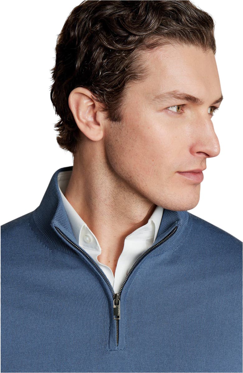 Charles Tyrwhitt Pure Merino Zip Neck Sweater, Alternate, color,