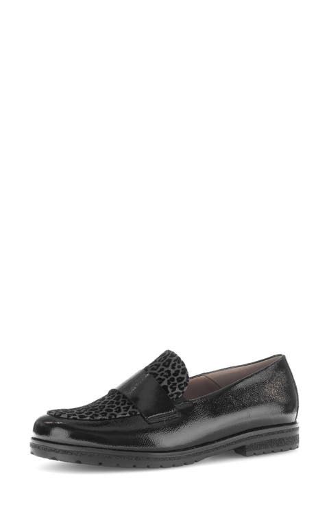 Leopard Mixed Media Loafer (Women)