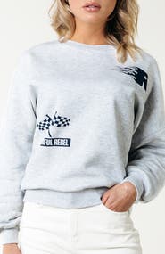 Colourful Rebel Racer Logo Dropped Shoulder Sweat
