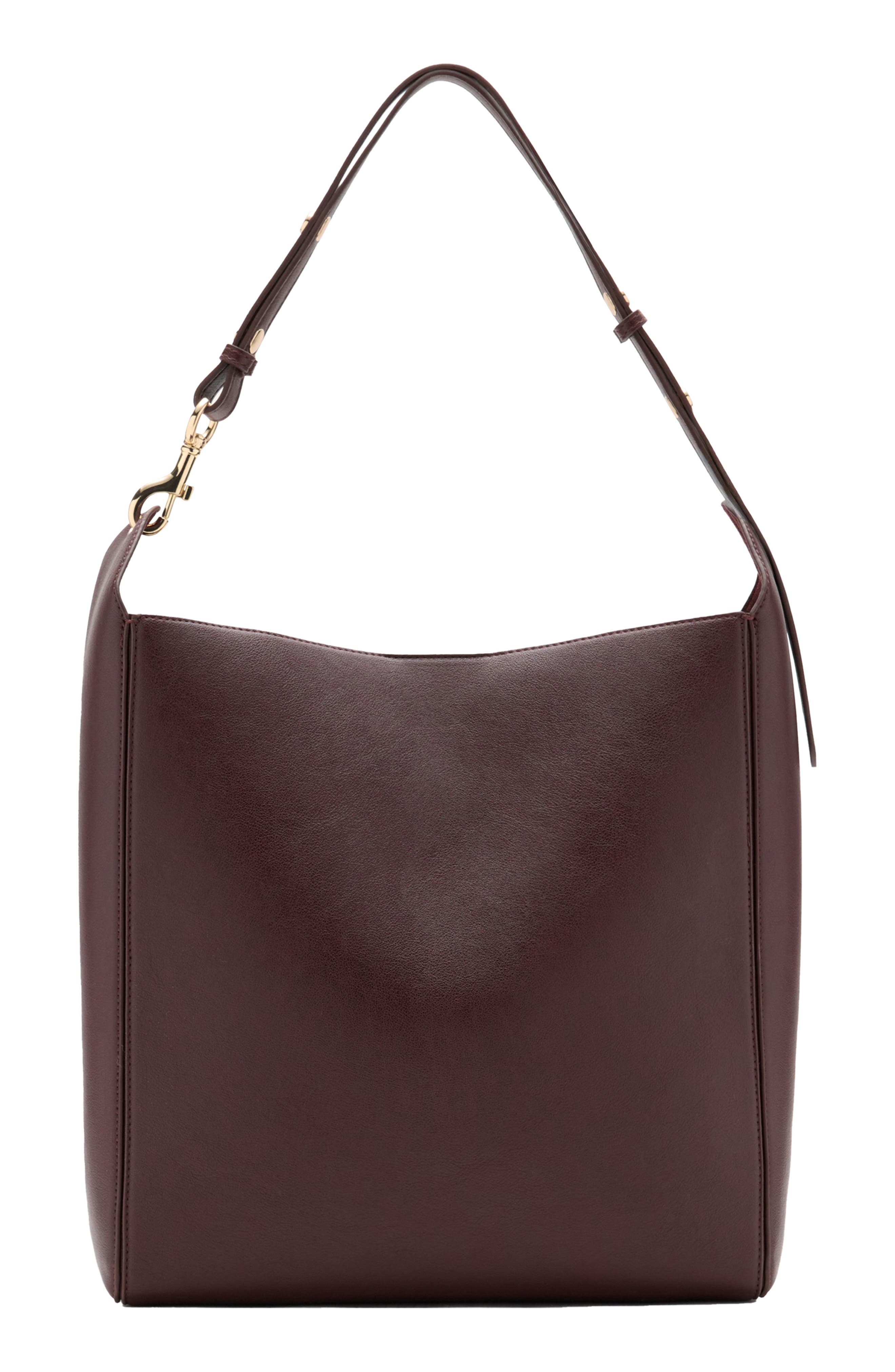 Dalma Faux Leather Sack Bag, Main, color, BURGUNDY