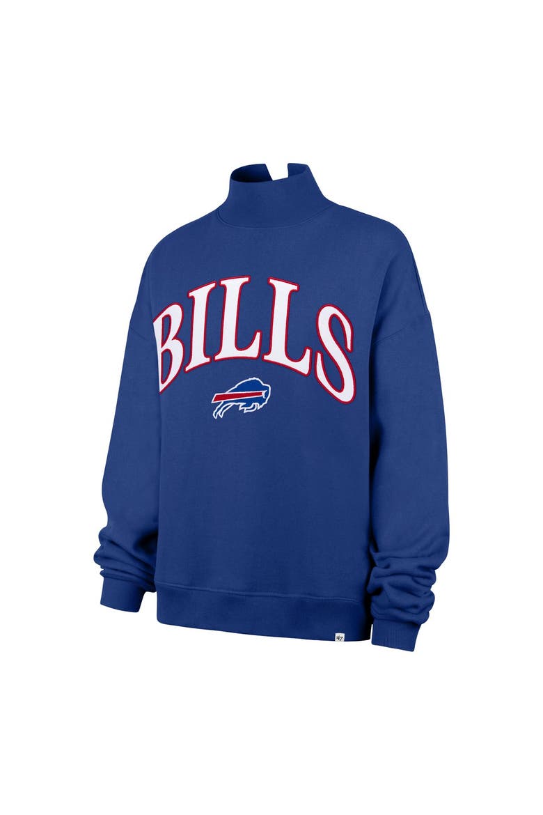 Women's '47 Royal Buffalo Bills Oversized Vantage Mock Neck Sweatshirt, Alternate, color, Royal