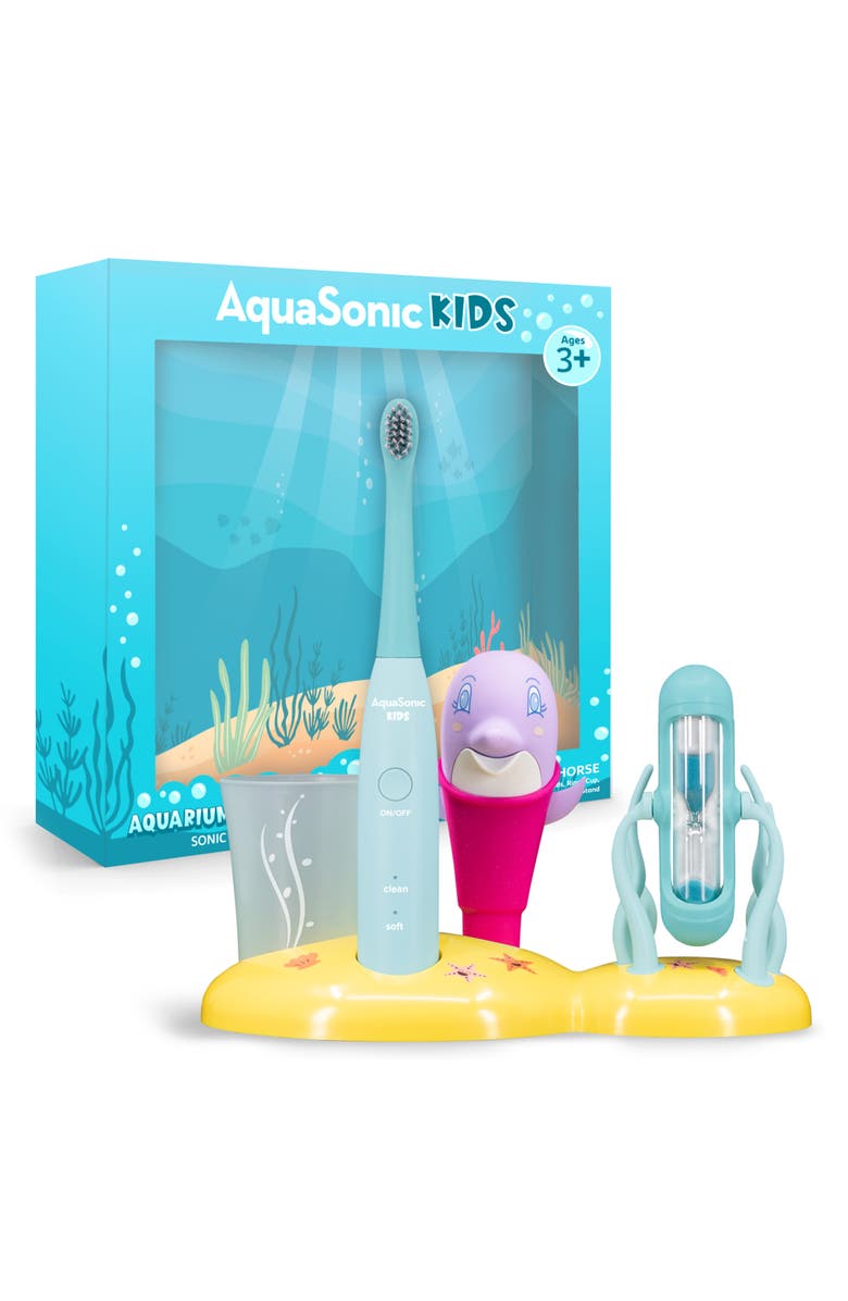 AQUASONIC Aquarium Adventures Kids Toothbrush Set, Main, color,
