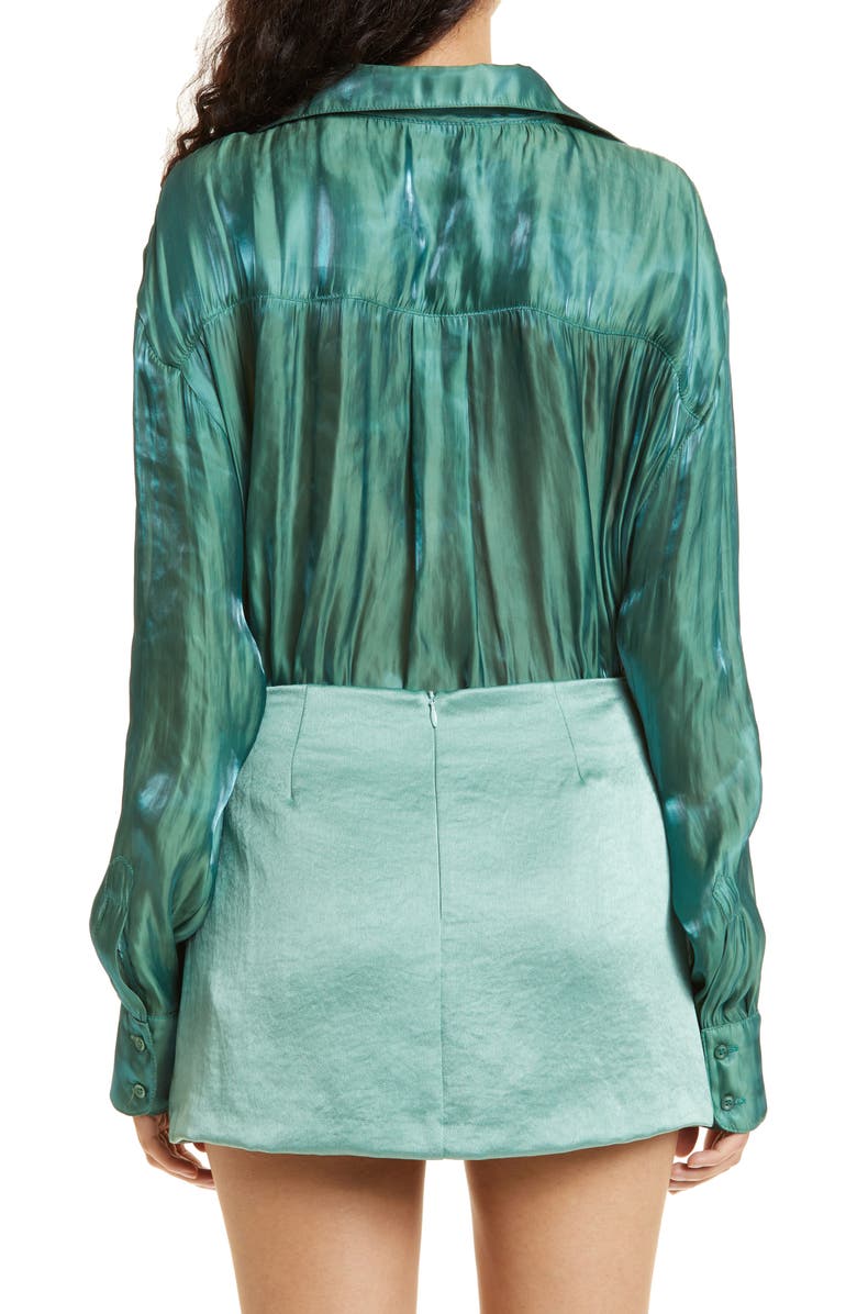 Bec + Bridge Monica Iridescent Crinkled Button-Up Blouse, Alternate, color,