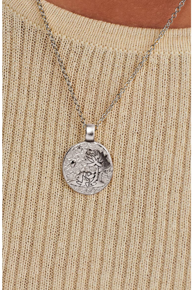 Silver Birth Flower Necklace, Alternate, color, Water Lily July