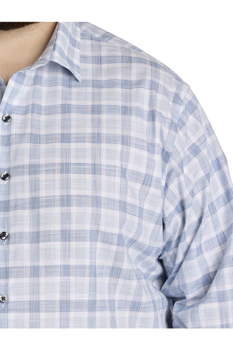 Big & Tall Plaid Sport Shirt, Alternate, color, BLUE