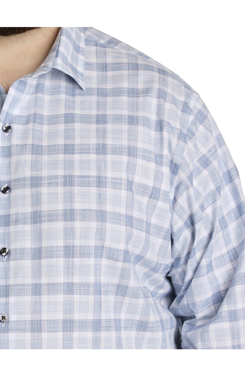 Synrgy by DXL Big & Tall Plaid Sport Shirt, Alternate, color, Blue