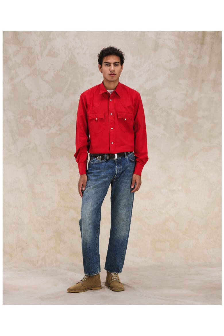 Kayace Texan Cotton Shirt, Alternate, color, RED