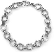 LAGOS Signature Caviar Sterling Silver Fluted Oval Link Bracelet