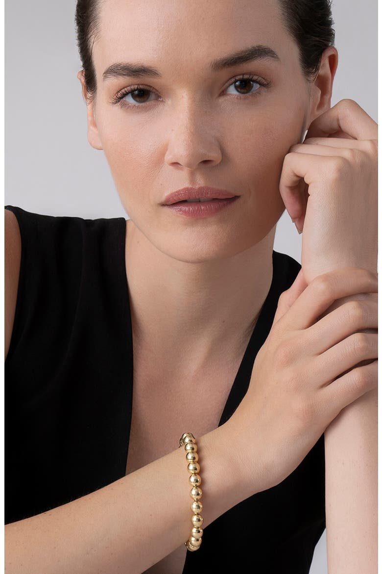 Caviar Gold Ball Stretch Bracelet, Alternate, color, GOLD