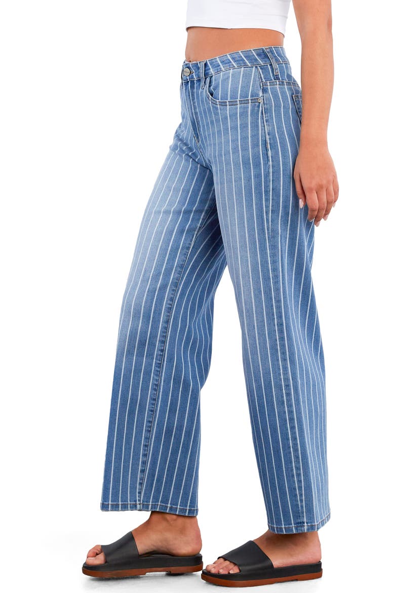 Stripe High Rise Wide Leg Jeans, Alternate, color, STONE BLUE STRIPES