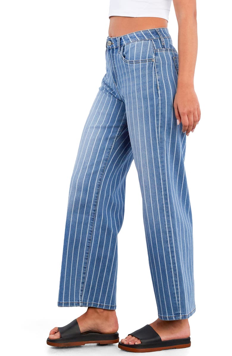 HINT OF BLU Stripe High Rise Wide Leg Jeans, Alternate, color, Stone Blue Stripes