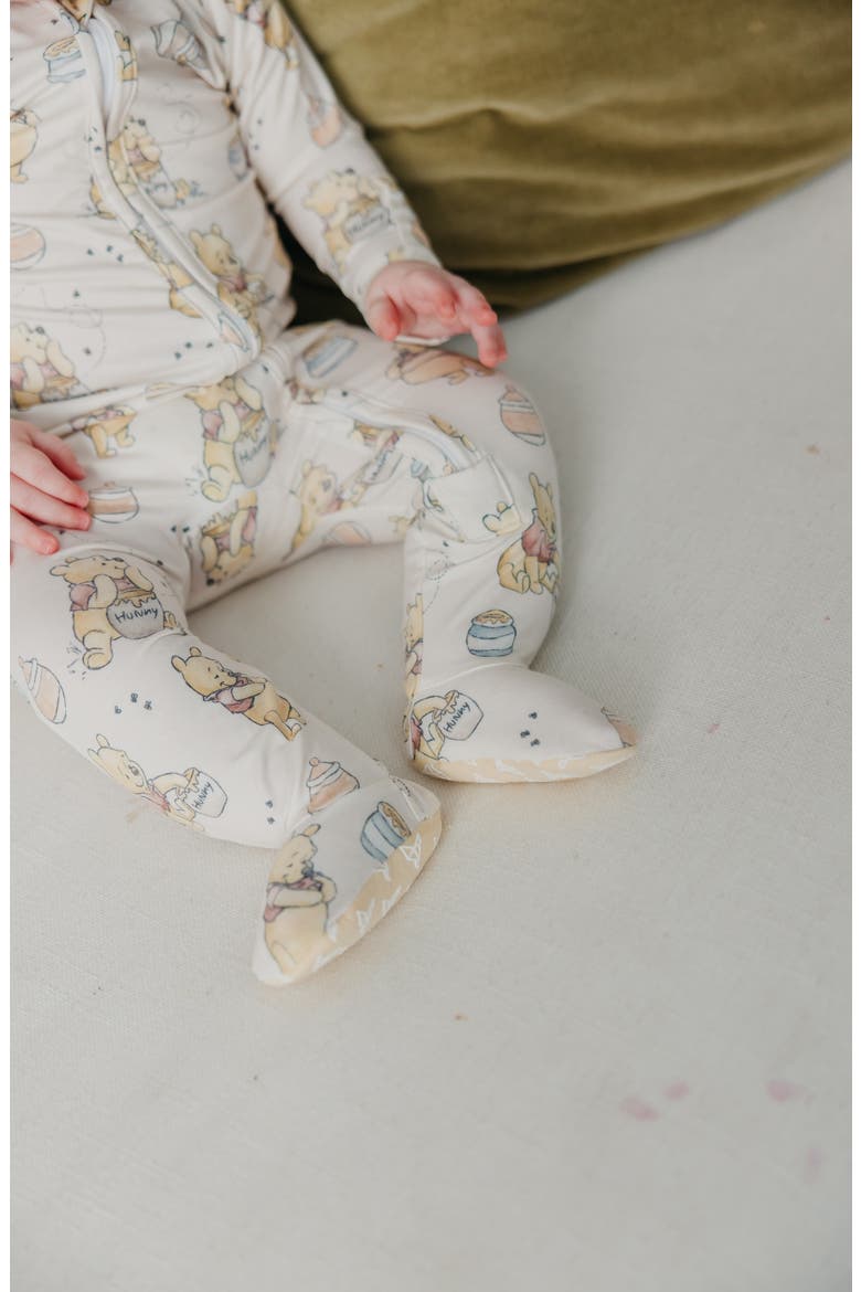 Hunny Zip-Up Footie Pajamas, Alternate, color, HUNNY