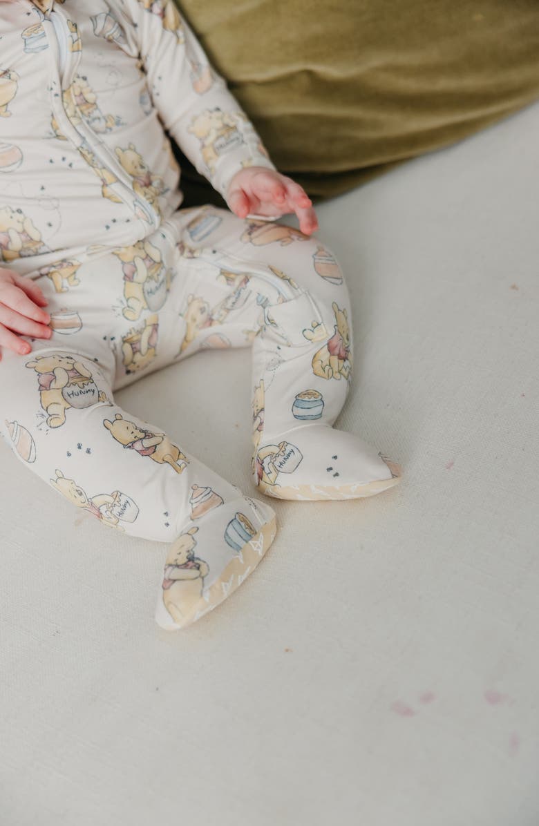 Copper Pearl Hunny Zip-Up Footie Pajamas, Alternate, color, Hunny