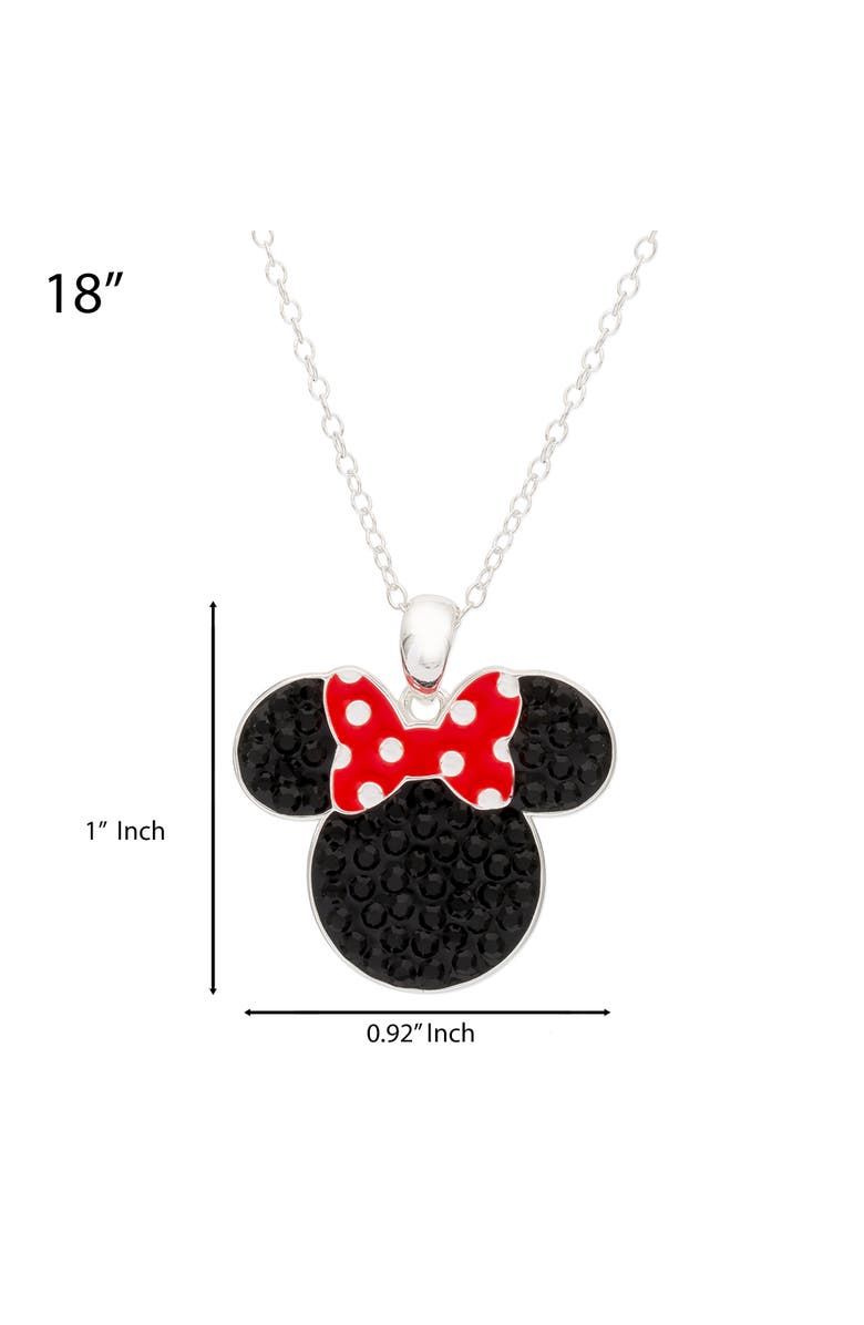 Disney Red Bow Pendant Necklace, Alternate, color, Silver/Black/Red