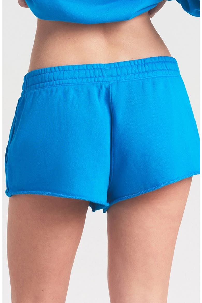 Raw Cut French Terry Drawstring Shorts, Alternate, color, CERULEAN