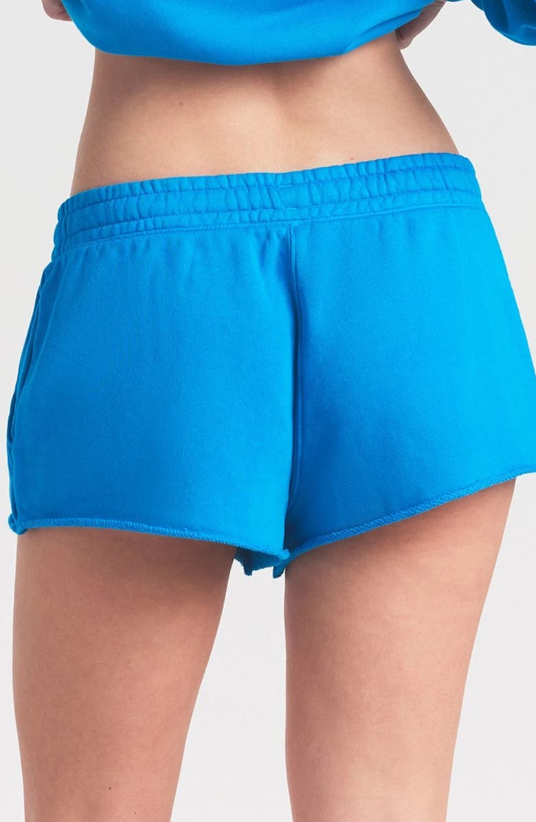 SKIMS Raw Cut French Terry Drawstring Shorts, Alternate, color, Cerulean