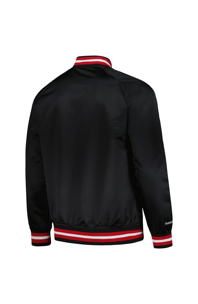 Mitchell & Ness Men's Mitchell & Ness Black Miami Heat Hardwood Classics Throwback Wordmark Raglan Full-Snap Jacket, Alternate, color, Black