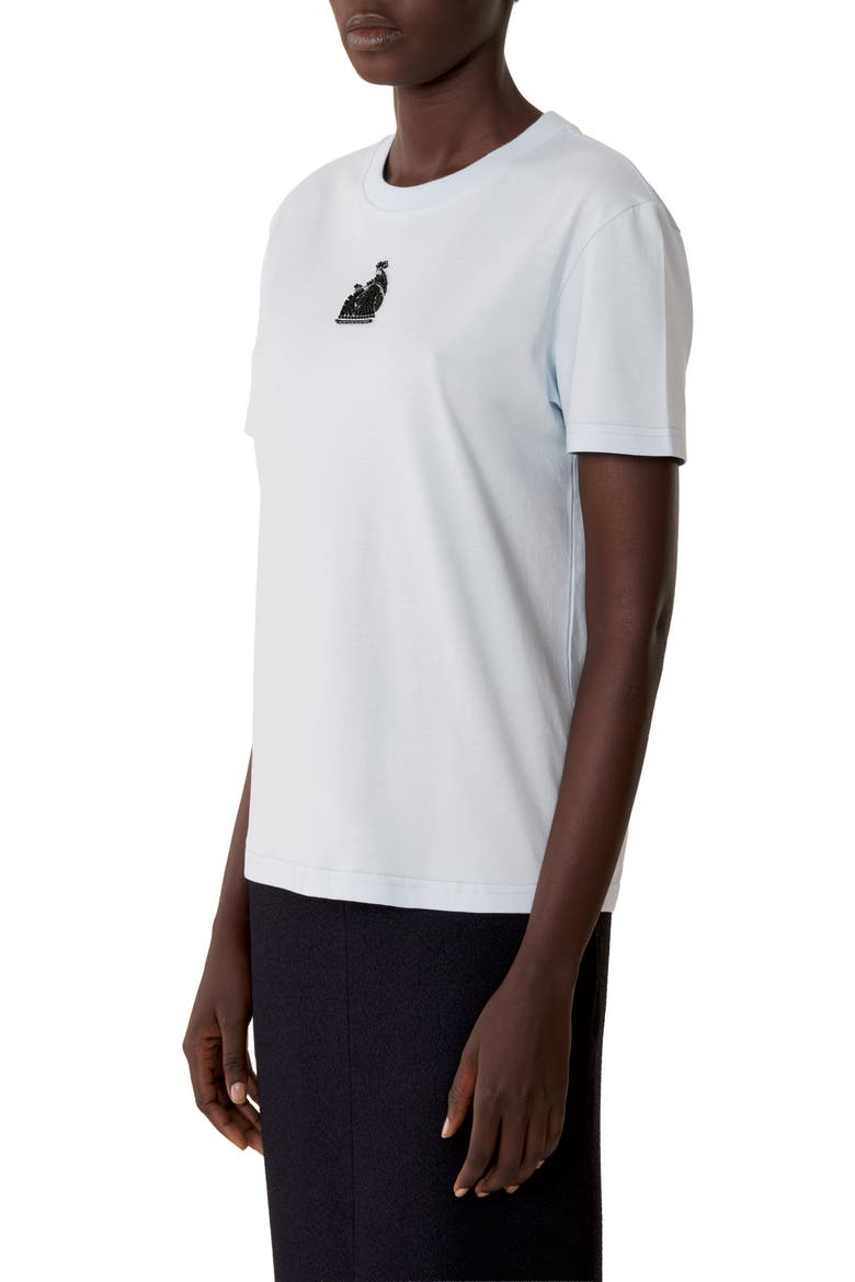 Mother And Daughter Embroidered Cotton Jersey T-Shirt, Alternate, color, Pale blue