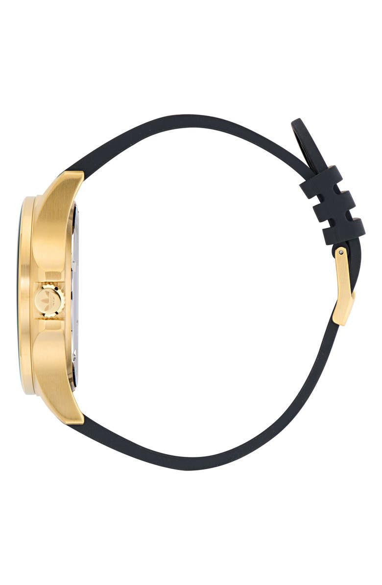 adidas Expression One Silicone Strap Watch, 44mm, Alternate, color, Black