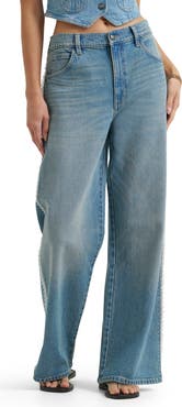 Lee Lace Trim Low Slung Slouch Jeans