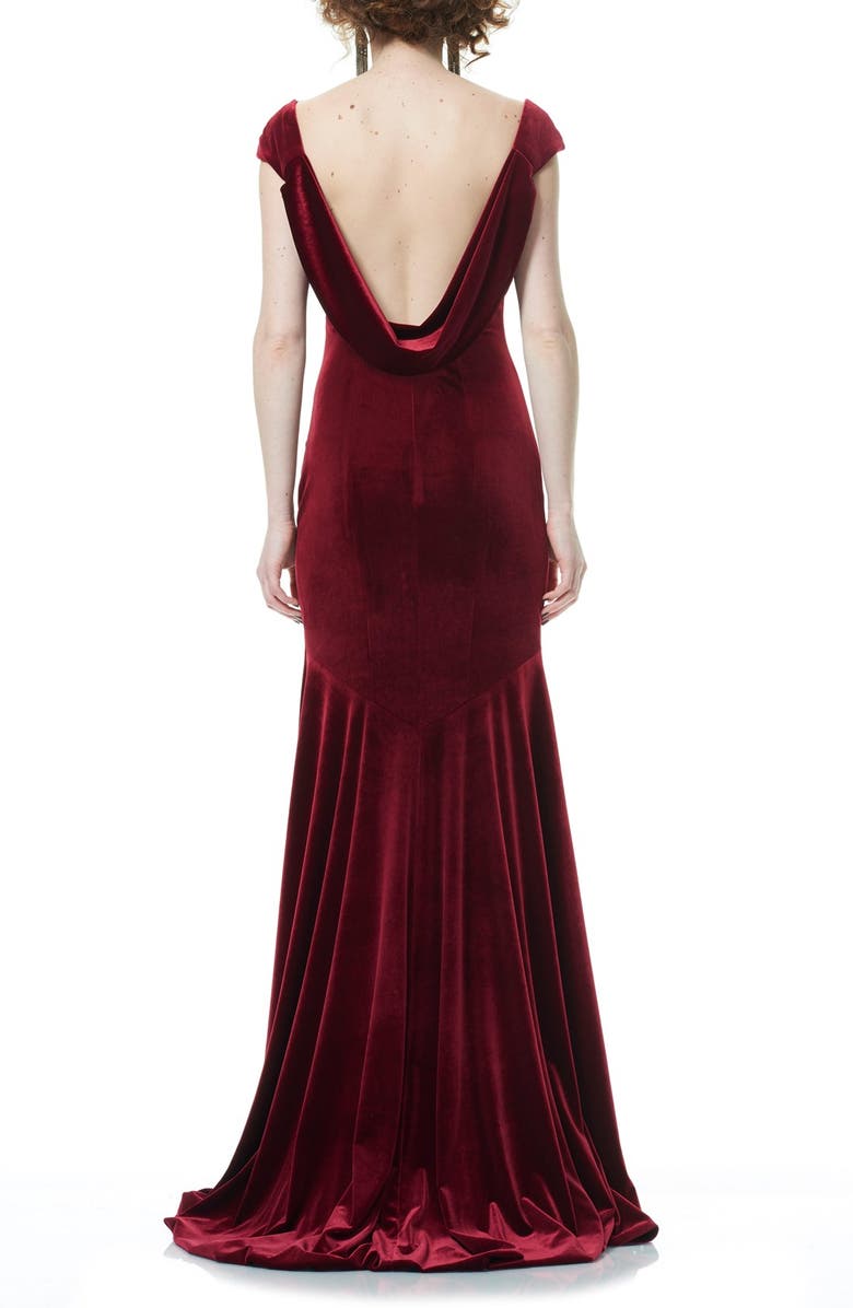 Theia Velvet Mermaid Gown, Alternate, color, 