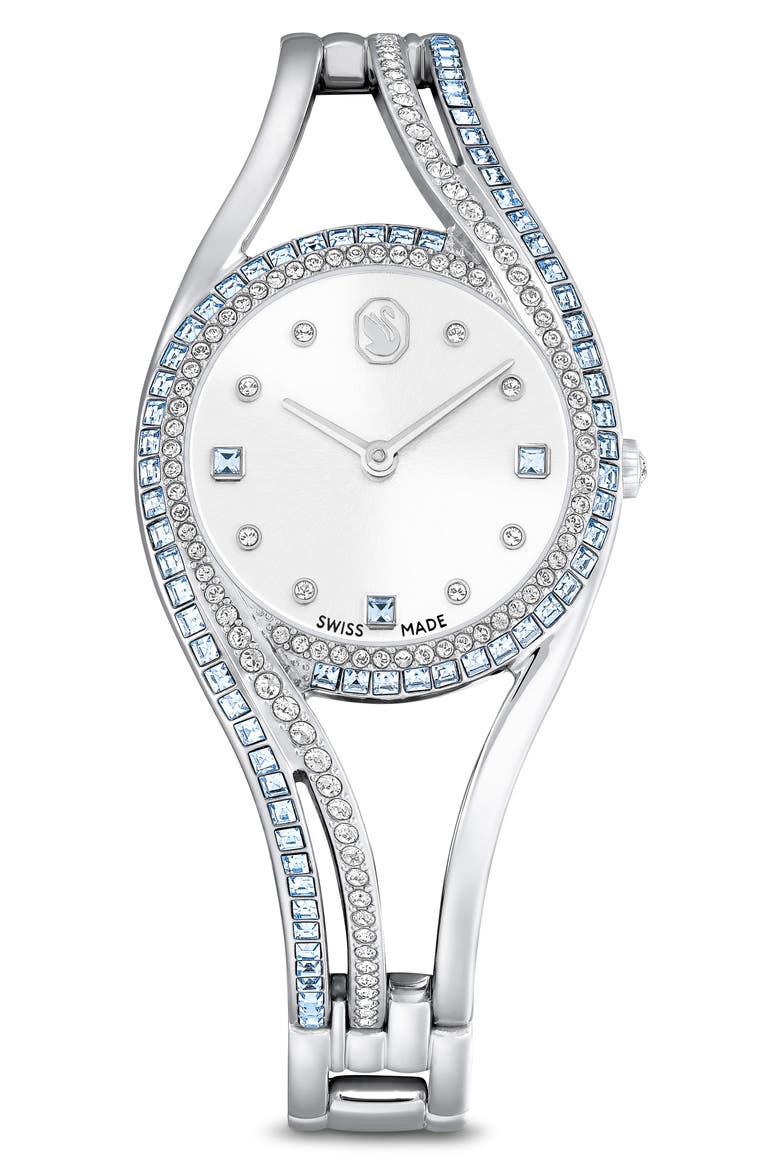 Hyperbola Bracelet Watch, 28mm, Main, color, SILVER