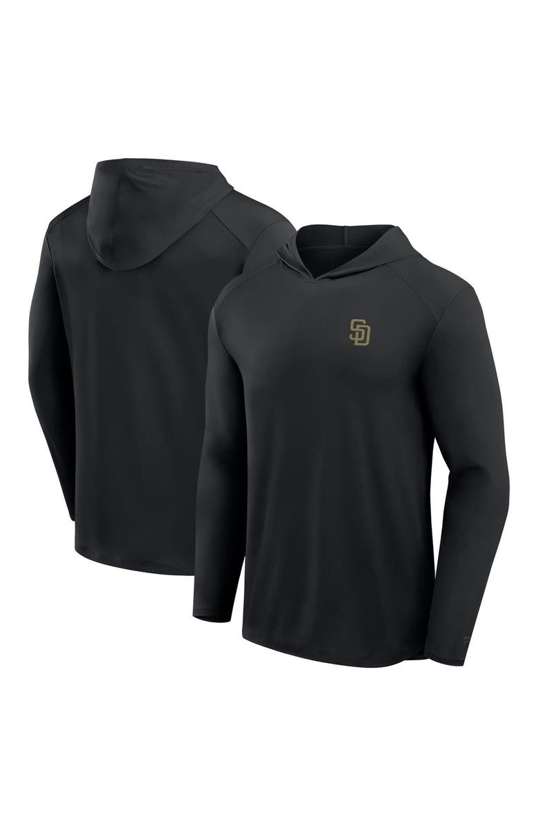 FANATICS Men's Fanatics Black San Diego Padres Front Office Power Mono Long Sleeve Hoodie T-Shirt, Alternate, color, Black