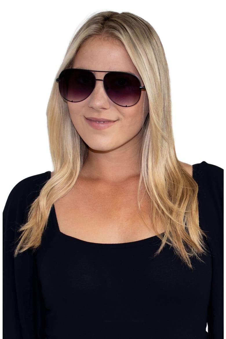 Walker 61mm Polarized Aviator Sunglasses, Alternate, color, BLACK/ PURPLE