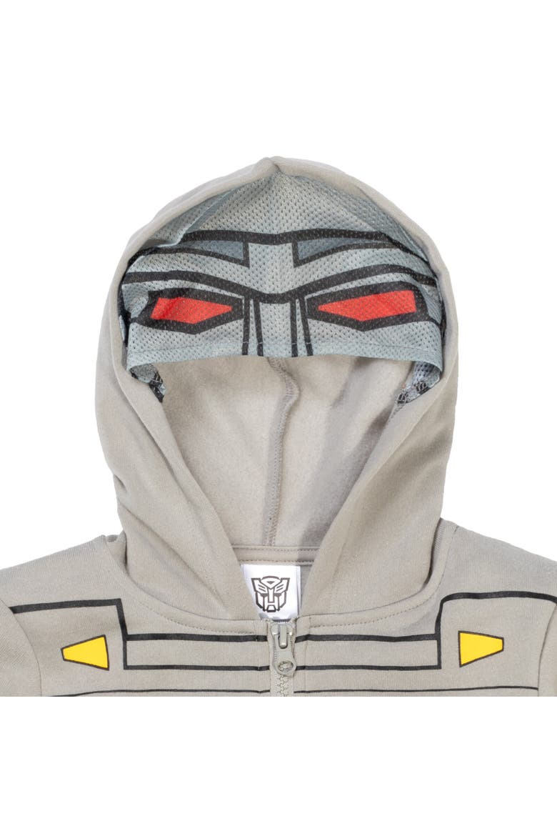 Megatron Cosplay Zip-Up Hoodie, Alternate, color, Gray