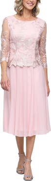 Alex Evenings Embroidered Mock Two-Piece Dress