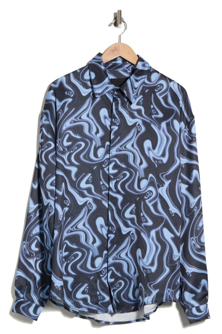 Omar Long Sleeve Button-Up Shirt, Alternate, color, BLUE ANGEL EYES