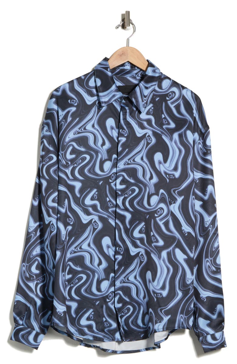 RtA Omar Long Sleeve Button-Up Shirt, Alternate, color, Blue Angel Eyes
