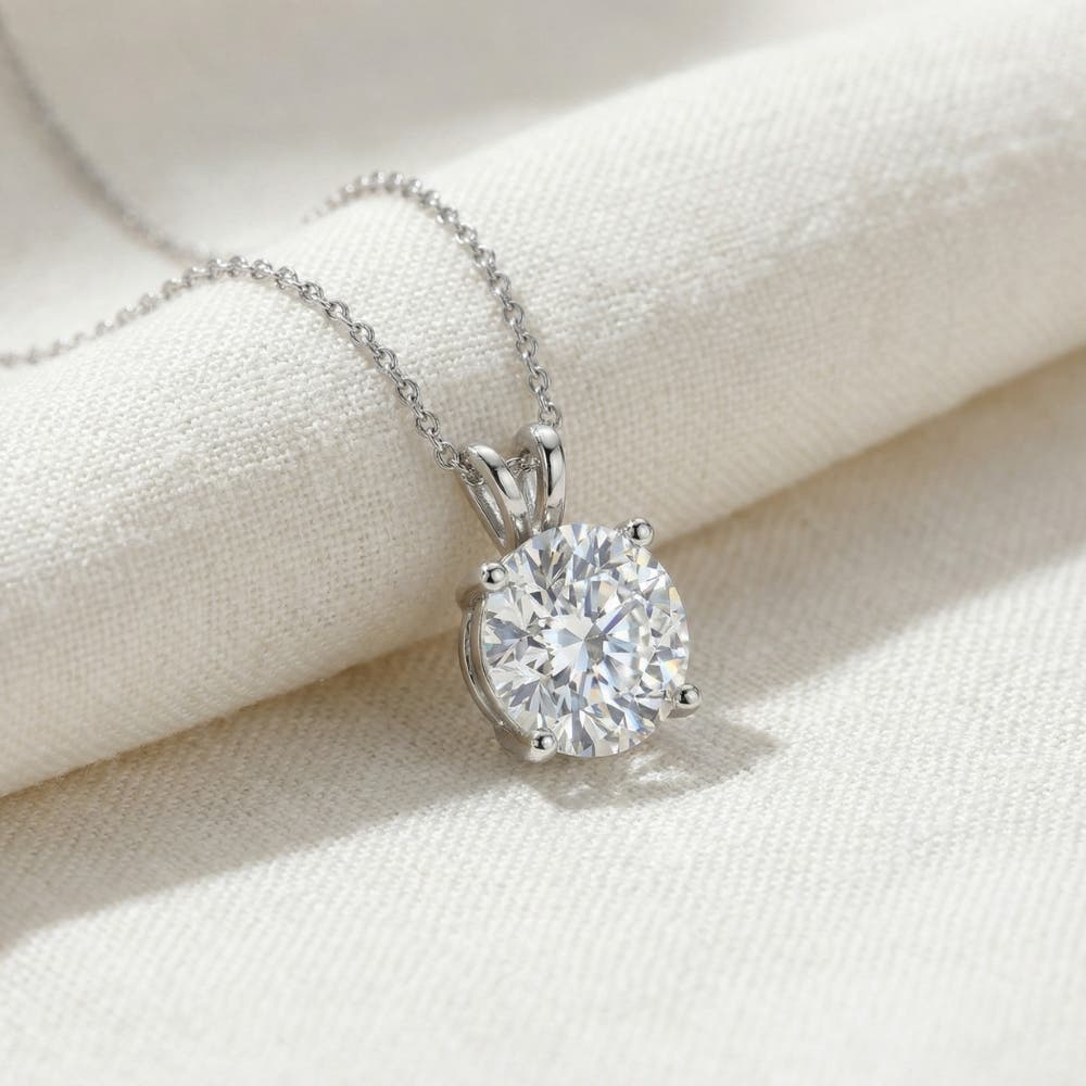 Женские аксессуары Bliss Diamond 1Ct Solitaire Diamond Pendant 14k Gold Lab Grown 18" Necklace — фото 5