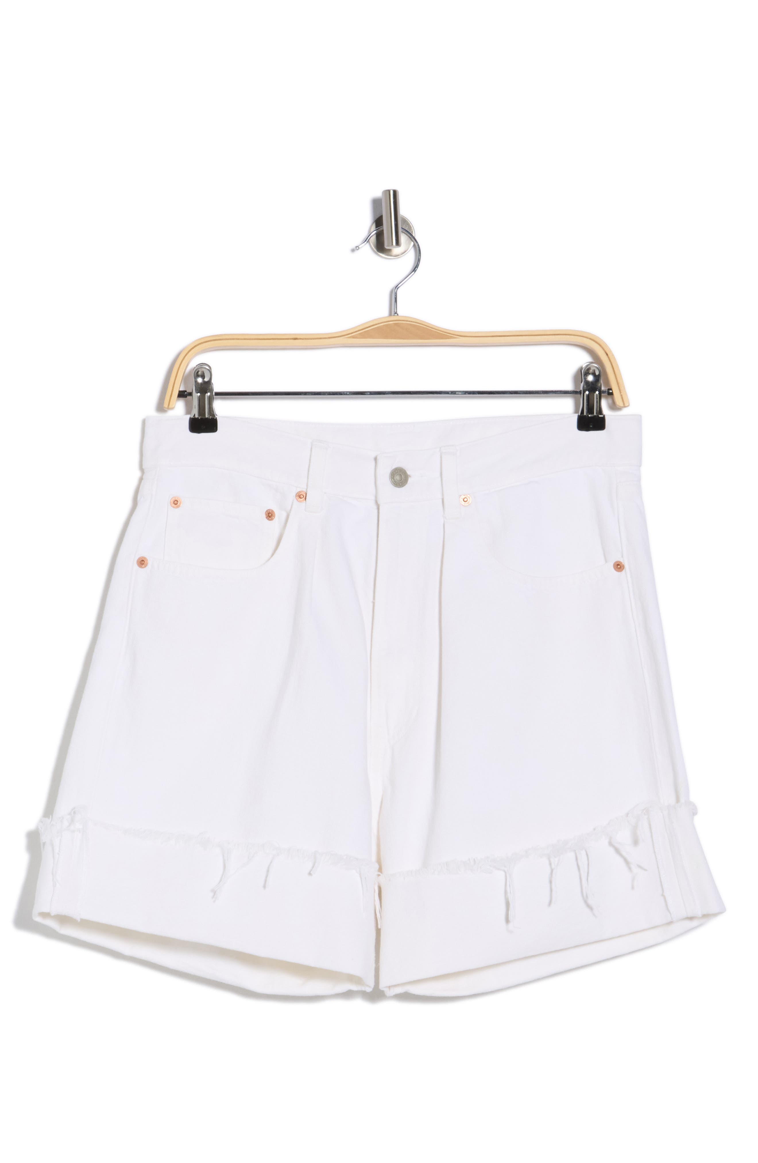 DENIMIST Brooke Fray Hem Cuffed Denim Shorts
