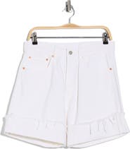 DENIMIST Brooke Fray Hem Cuffed Denim Shorts