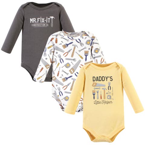 Cotton Long-Sleeve Bodysuits 3-Pack (Baby)