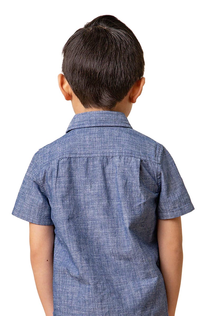 Hope & Henry Boys' Organic Short Sleeve Chambray Shirt, Kids, Alternate, color,