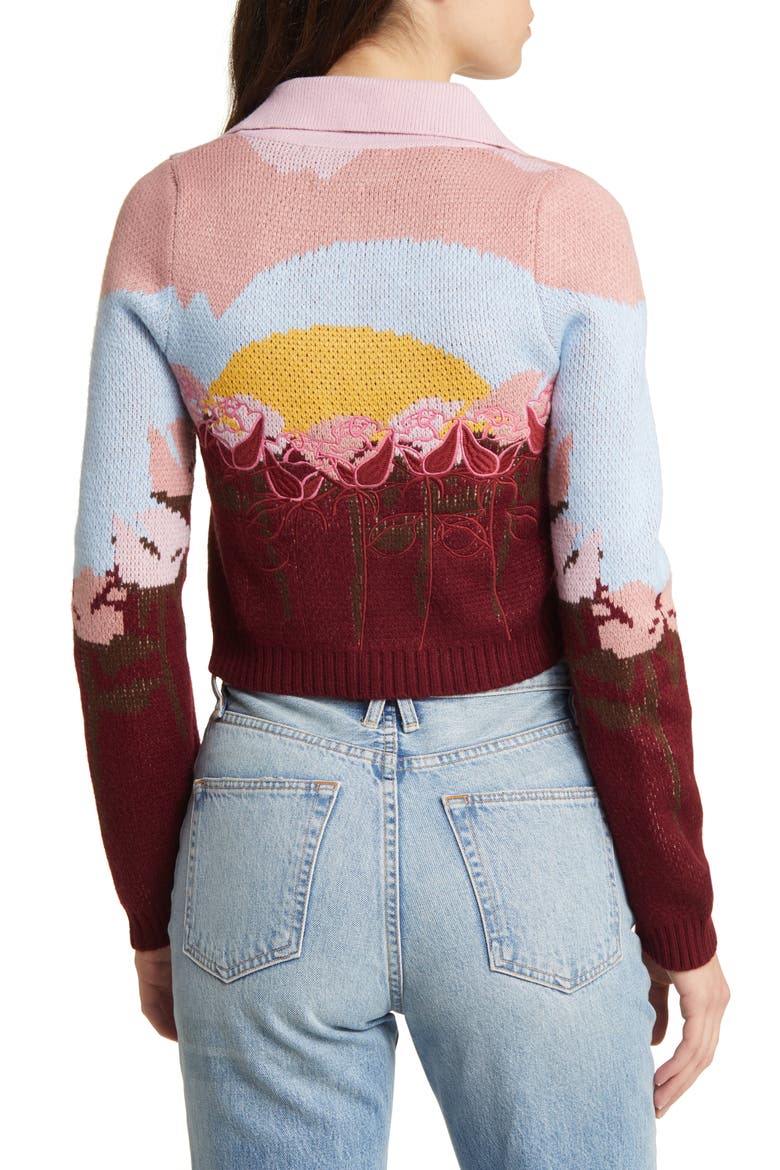 Garden of Eden Tripper Intarsia Cardigan, Alternate, color, MULTI
