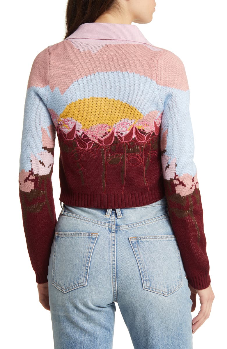 House of Sunny Garden of Eden Tripper Intarsia Cardigan, Alternate, color, 