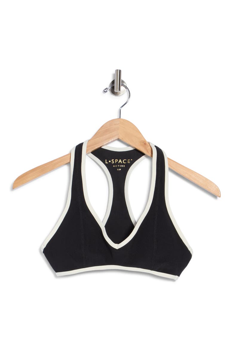 Finley Racerback Sports Bra, Main, color, BLACK/CREAM