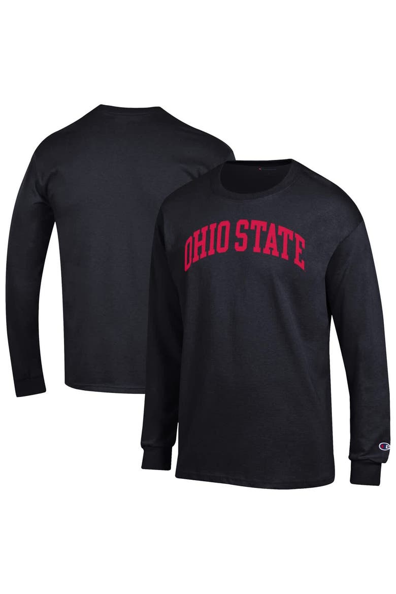 Men's Champion  Black Ohio State Buckeyes Basic Arch Long Sleeve T-Shirt, Main, color, Black
