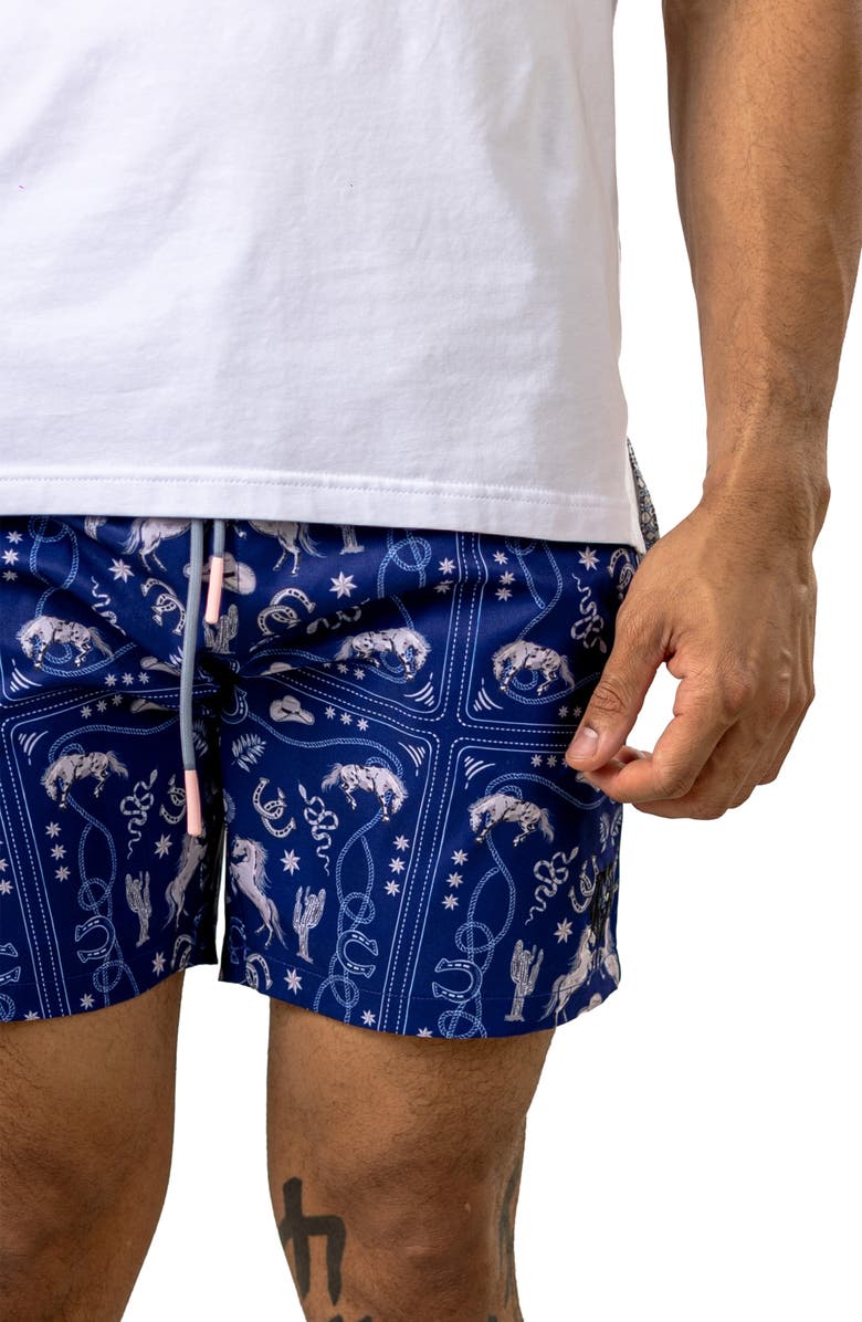 Maceoo Swim Marthyr Print Swim Trunks, Alternate, color, Blue