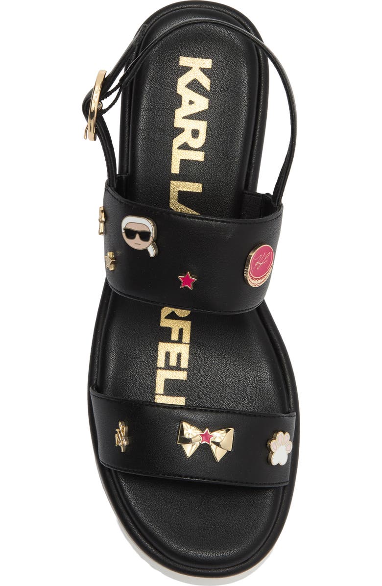 KARL LAGERFELD PARIS Cleome Slingback Platform Wedge Sandal, Alternate, color, Black