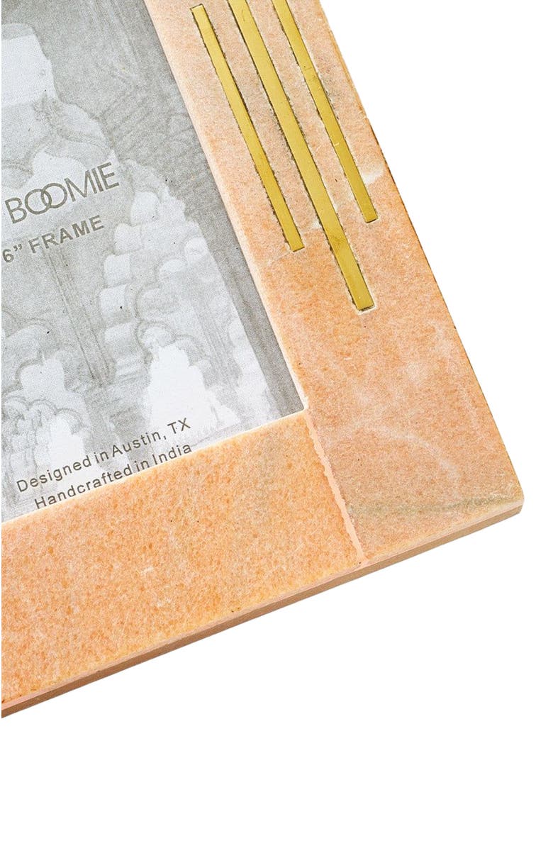 Matr Boomie Jaipuri Picture Frame - Pink Carved Marble, Alternate, color, Pink/Gold