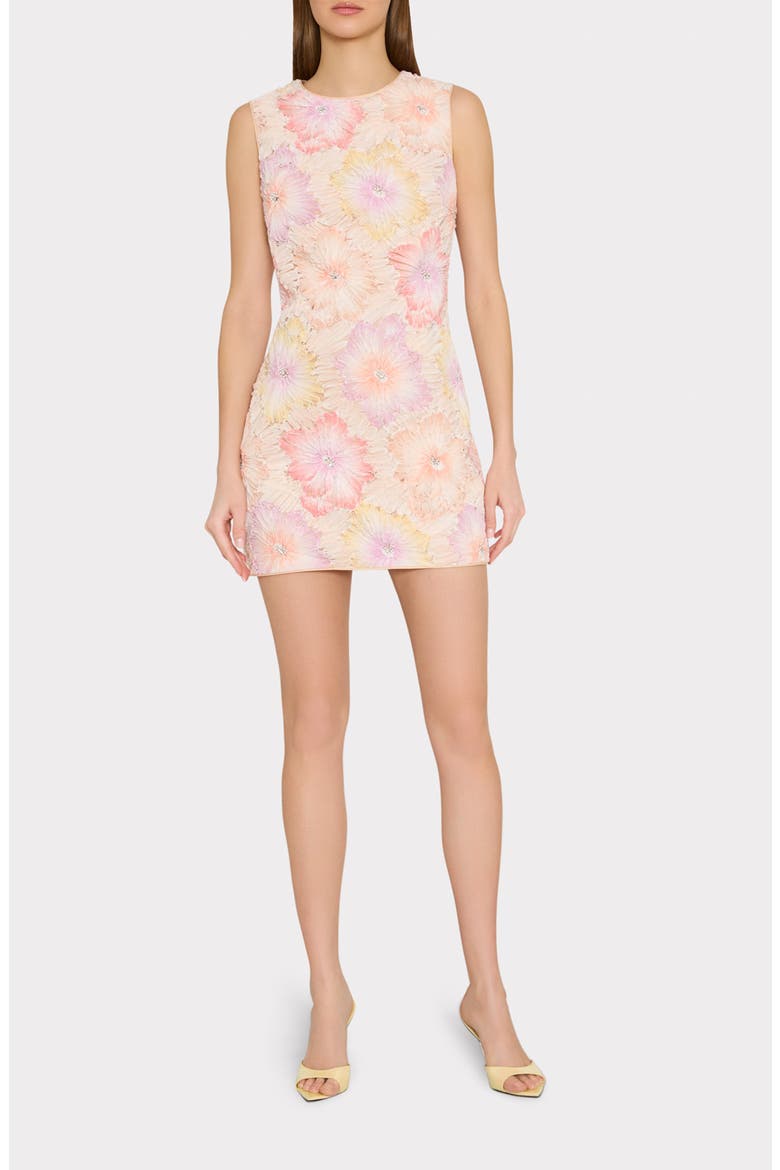 Ivette Beaded Floral Appliqué Shift Minidress, Main, color, RAINBOW MULTI