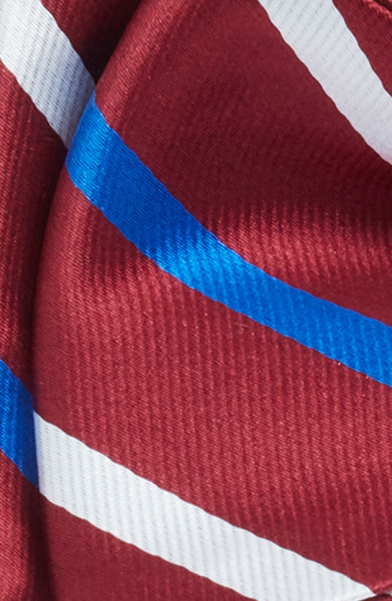 CLIFTON WILSON Stripe Silk Bow Tie, Alternate, color, Maroon